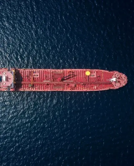A big transport ship in the ocean 